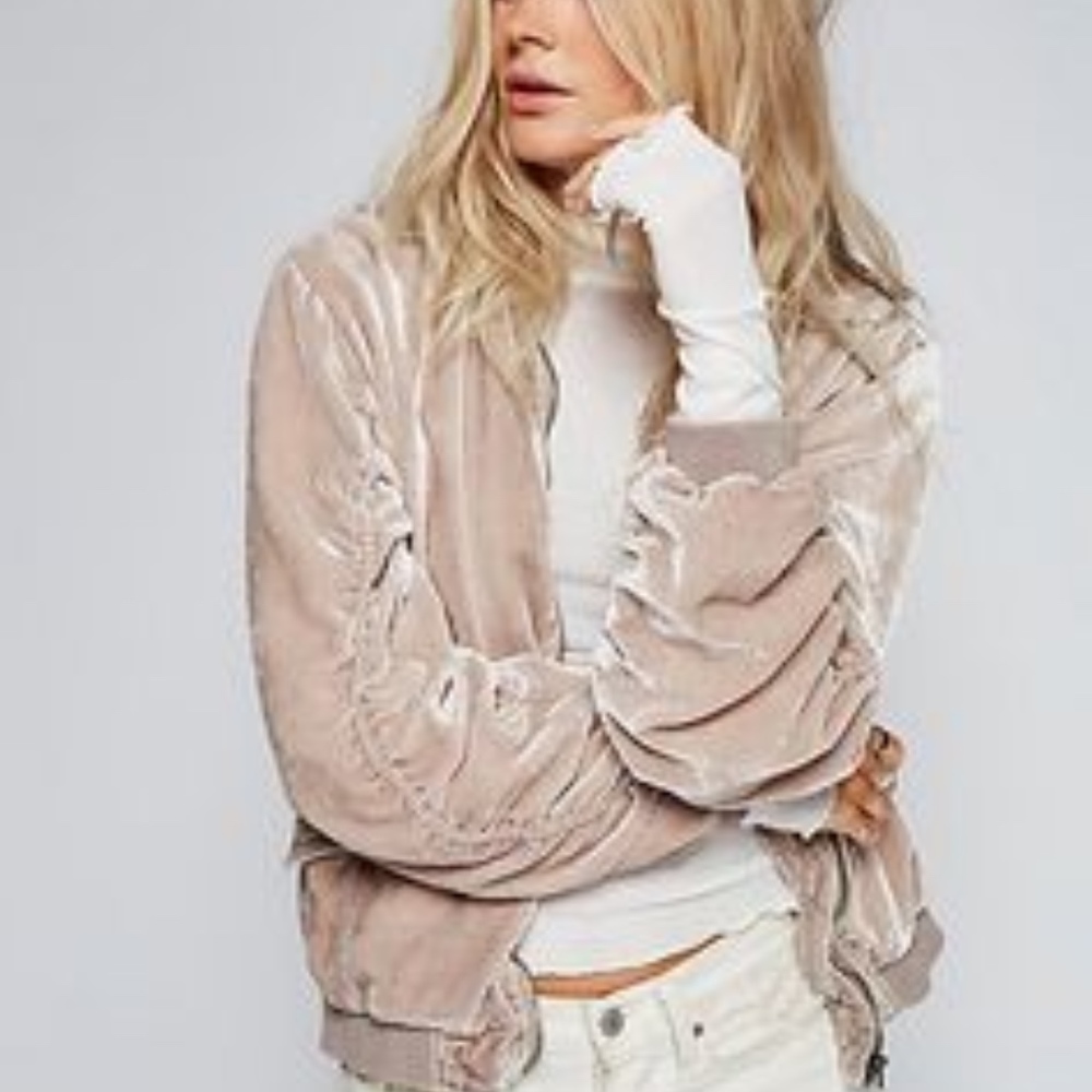 Free People Velvet Bomber